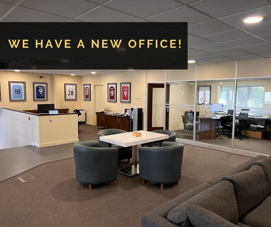 Dorsia finance office with the blog post title "We Have a New Office" overlaid