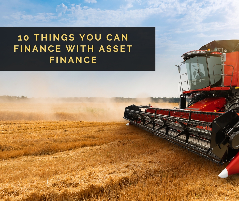 Image of a combine harvester with blogpost title overlaid