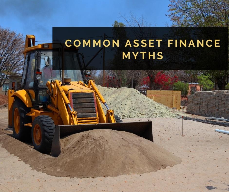 Digger with the blog post title "Common Asset Finance Myths" overlaid